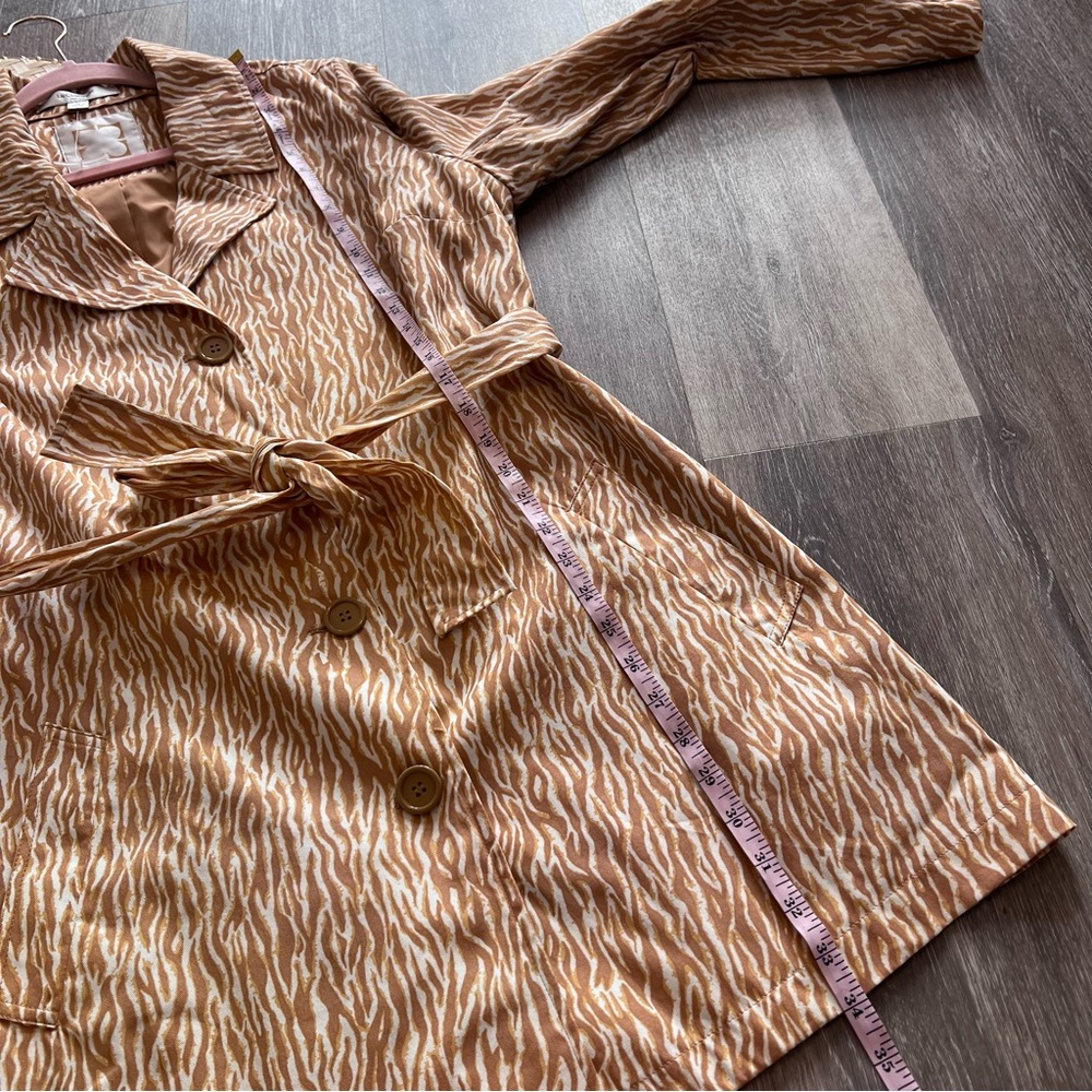 Liz Claiborne zebra tiger‎ printed trench coat NEW - Picture 3 of 6